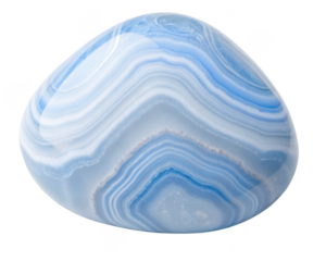 Blue lace agate gemstone isolated on transparent background