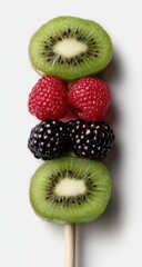 Fruit skewers, kiwi and berries