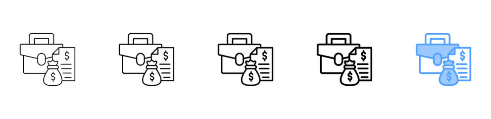 Business Finance Icon Different Style Outline Collection Set 