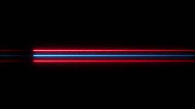 Glowing neon line animation on black background. Abstract Light Effect Element Design