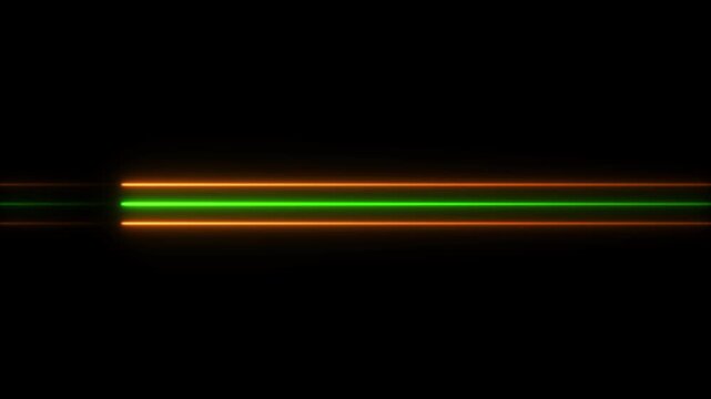 Glowing neon line animation on black background. Abstract Light Effect Element Design