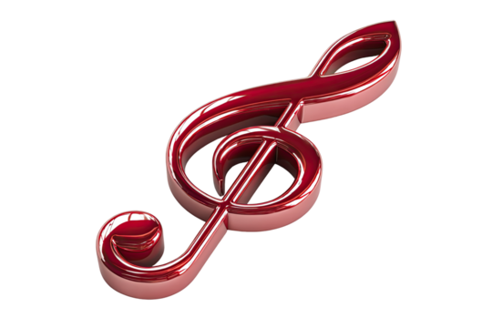 Red glossy treble clef