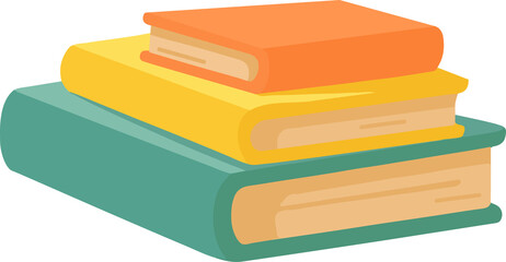 Illustration of Stack of Books flat
