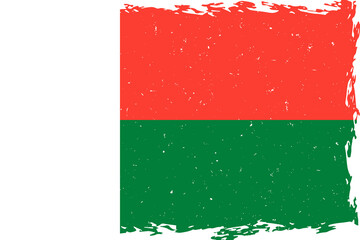 Flag of madagascar brush stroke grunge texture