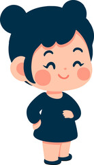 Cartoon Illustration of a Girl with Space Buns kid