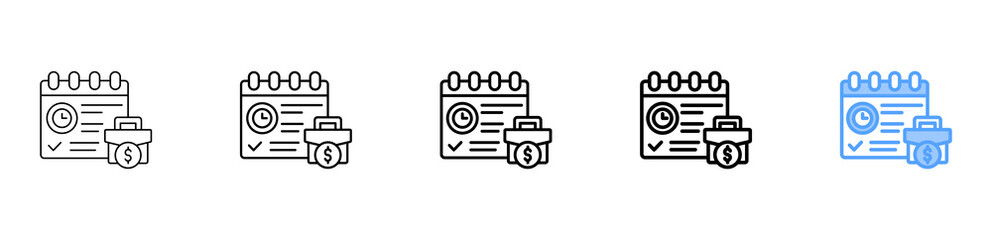 Business Planning Icon Different Style Outline Collection Set 