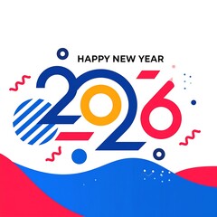 Colorful New Year 2026 Celebration with Artistic Design and Festive Decorations. AI Generative Illustration