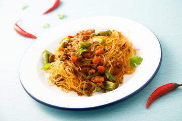 Glass noodles with meat and vegetables