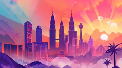 National Day background pictures capture the essence of patriotism and celebration, showcasing vivid red flags waving proudly against clear blue skies, intricate flower arrangements lining city street