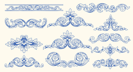 flourish vignette scroll victorian deco swirl arabesque damask calligraphic ornamental royal