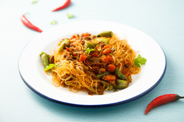 Glass noodles with meat and vegetables