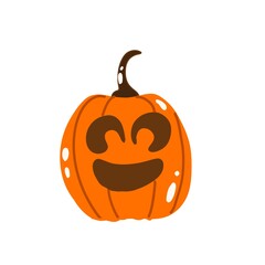 Halloween Pumpkin with Spooky but Cute Smile