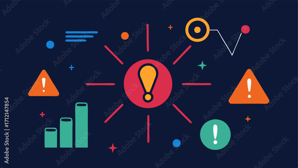 Poster visual indicators like glowing markers highlight areas of concern.