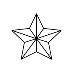 Line icon origami starfish vector on a white background Vector icon on a white background