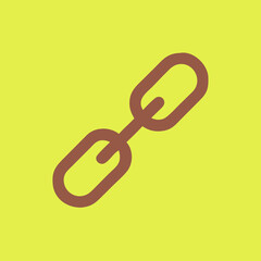 Simple chain link icon on a bright yellow background
