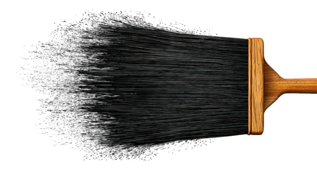 Abstract Paintbrush Stroke With Gray Paint Splashes