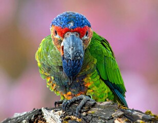 colorful parrot on a branch