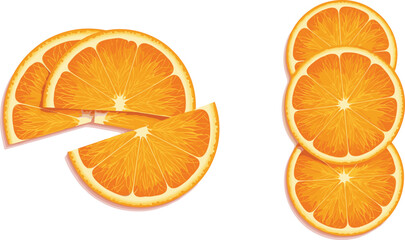 Fresh orange slices illustration, juicy citrus fruit design, healthy food, vitamin C snack, tropical fruit, natural nutrition, organic freshness