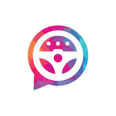 Chat driver vector logo template illustration. 