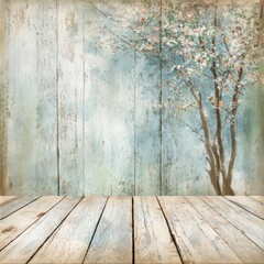 light and airy springtime background in wood texture