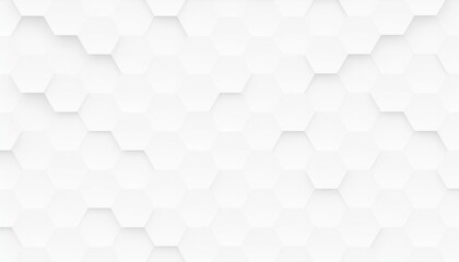Elegant abstract white hexagon background with a subtle three dimensional effect suitable for