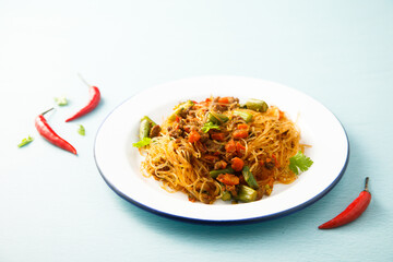 Glass noodles with meat and vegetables