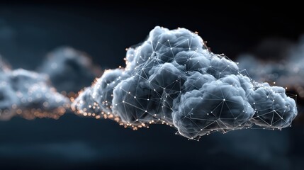 Inside view of a modern data center with rows of server racks and blinking lights showing activity