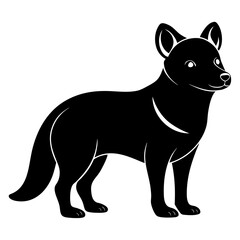 Bush Dog vector clean black silhouette design white background