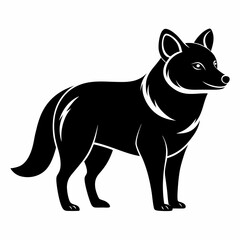 Bush Dog vector clean black silhouette design white background