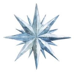 Obraz premium Silver Christmas Star art illustration watercolor.