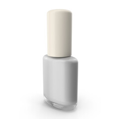 Silver Nail Polish Bottle, Beauty Product,  3d Png, transparent background