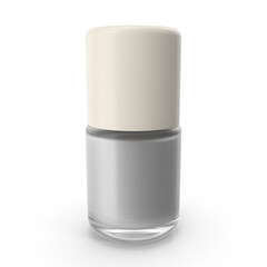 Grey Nail Polish Bottle, 3d Png, transparent background