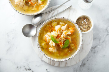 Homemade cauliflower soup