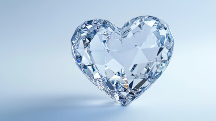 Fototapeta premium heart from crystal on a white background
