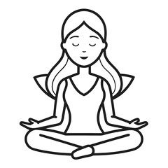 Woman meditating in lotus pose with closed eyes