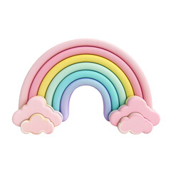 colorful rainbow and clouds decoration