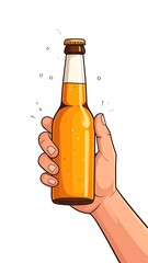 Hand holding a bottle of fizzy drink