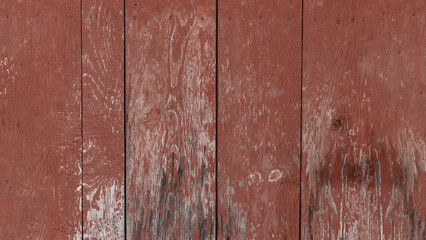 Close-Up of Weathered Red-Brown Wooden Planks