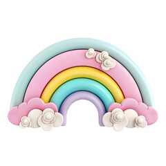 colorful rainbow and clouds decoration