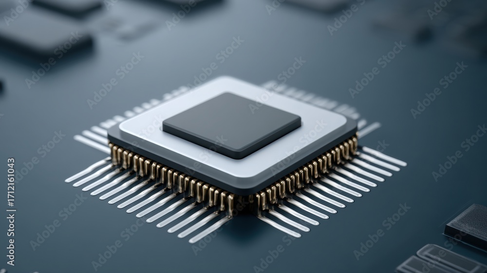 Aufkleber a close-up view of a microprocessor chip showcasing intricate circuitry and design, highlighting tec