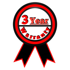 3 Year Warranty Award Badge Design
