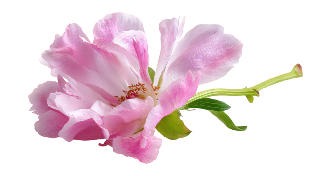 Pink Flower with Glittering Petals on Transparent Background - Powered by Adobe