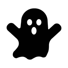 An illustration depicting a black icon of Halloween scary holiday attributes on a white background