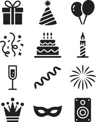 Celebrate! Festive party icons for joyous occasions