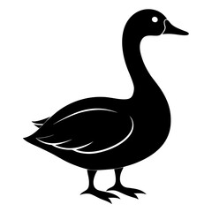 Goose vector clean black silhouette design white background