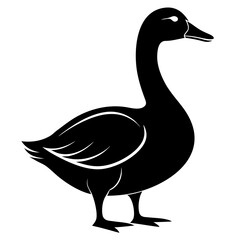 Goose vector clean black silhouette design white background
