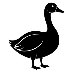 Goose vector clean black silhouette design white background