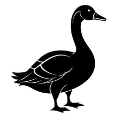 Goose vector clean black silhouette design white background