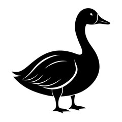 Goose vector clean black silhouette design white background