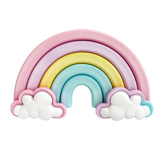 colorful rainbow and clouds decoration